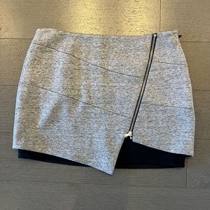 Intermix gray black knit mini skirt